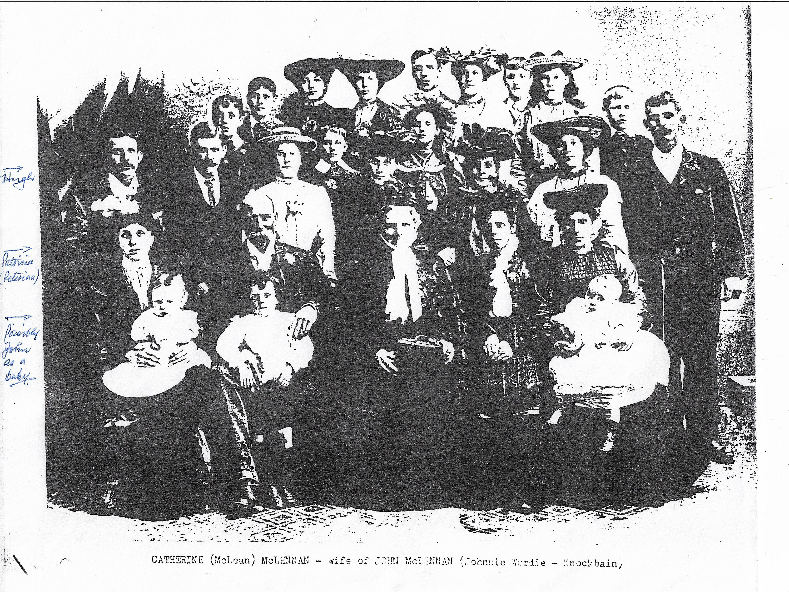 Photo of photos/Catherine McLennan (nee Mclean) - wife of John McLennan & family (Johnnie Wordie-Knockbain)